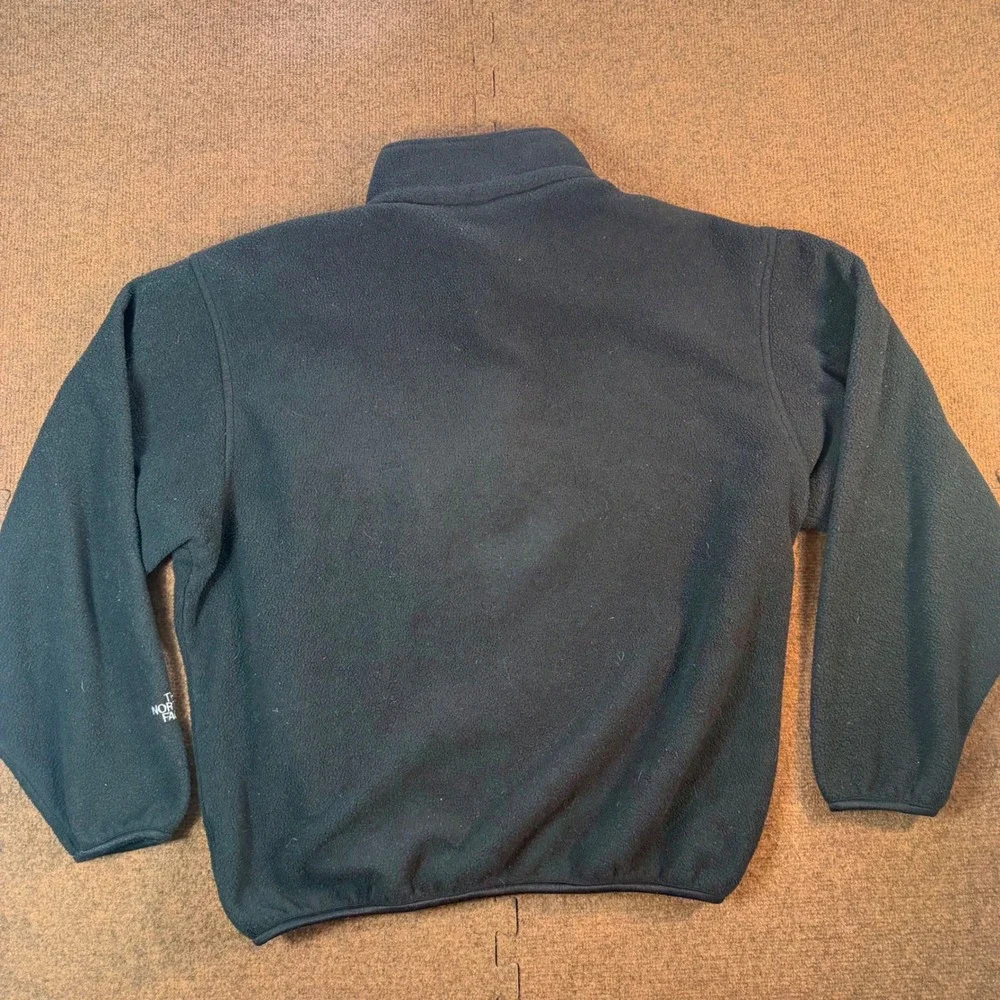A+ The North Face Fleece Pullover Mens XL Black 1/4 Zip Made in USA Vintage R672